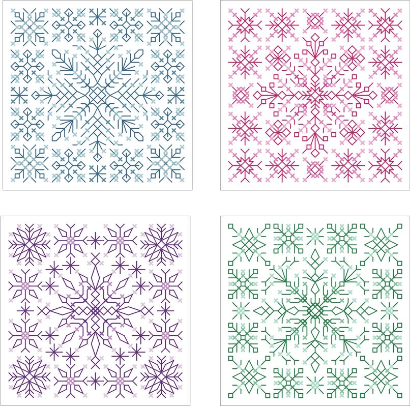(image for) Snowflake Biscornu Ornaments